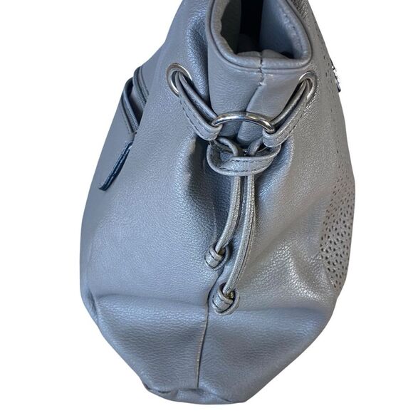 Nicole Miller Slouchy Shoulder Bag Casual Soft Sided Dual handle Silver Accents - Picture 3 of 16